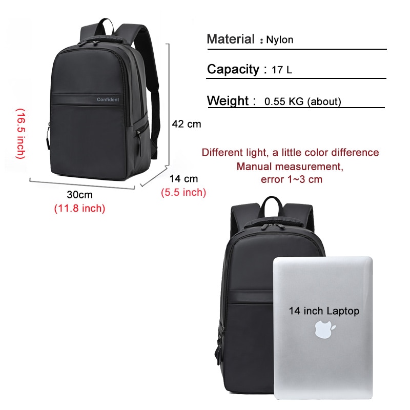 Urban Simple Men's Backpack Light Commuter Business Back Pack Male Leisure Travel Bags Youth Waterproof Trend Laptop Bag 15.6 i