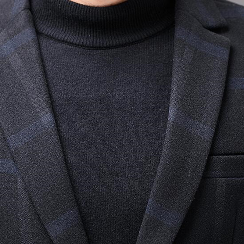 Brand clothing Men's Casual Business Plaid Slim Fit Suit Jacket Formal Dress Blazers Jacket Suit Coat S-3XL