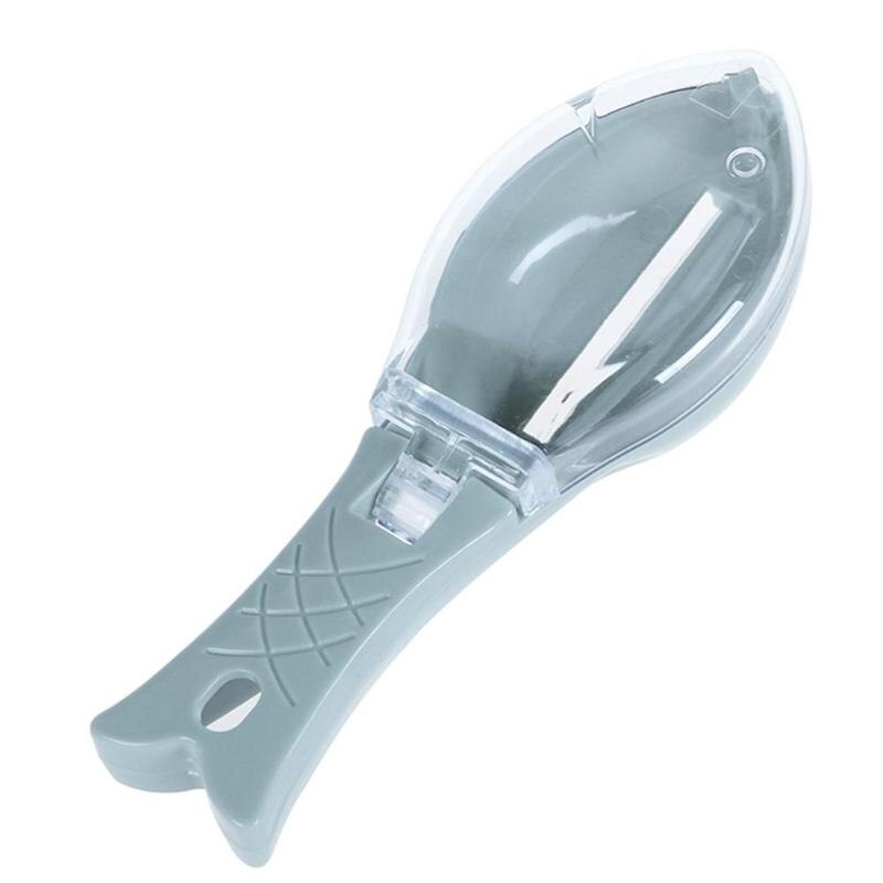 1 brosse en plastique pour écailles de pêche, coupe-poisson intégré, raclage rapide de la peau de poisson, couteau de nettoyage, détartreur grattoir: Blue