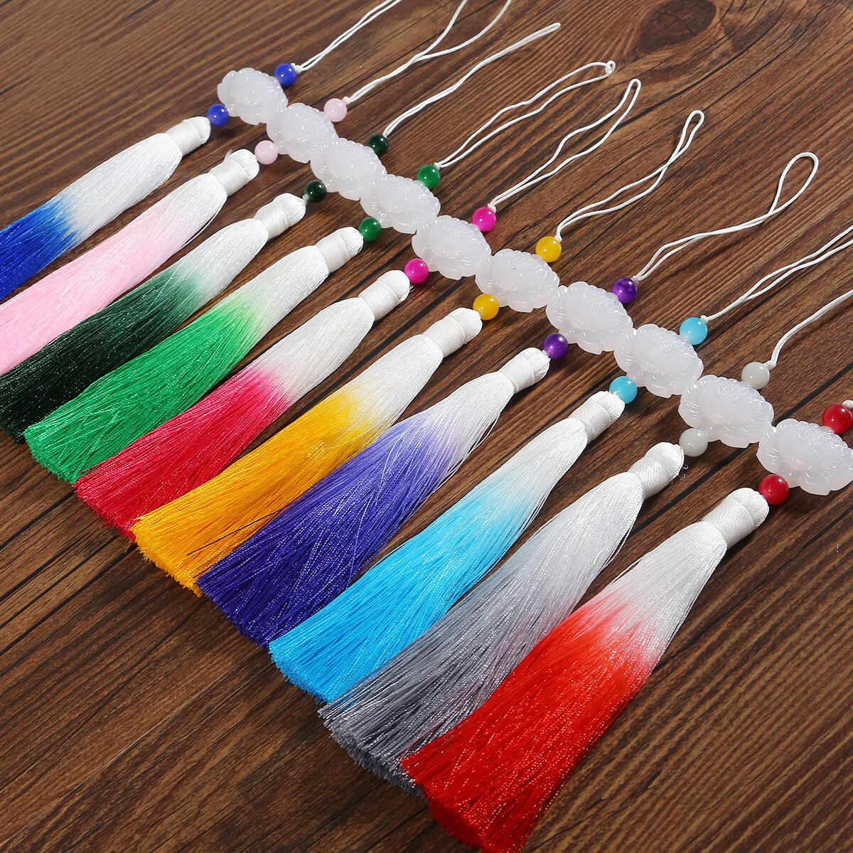 1pc 13cm lotus geleidelijke variatie kwastjes voor doe-het-zelf gordijn ophanging kledinghanger tas huisdecoratie naai-accessoire