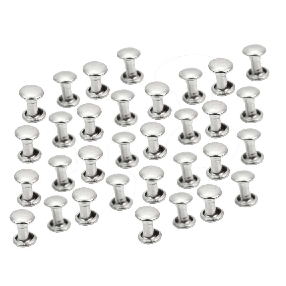 100x 6mm Round Double Cap Rivets Stud Rapid Rivets Bag Shoes Leather Craft Decorations diameter Studs Leather craft rapid rivets
