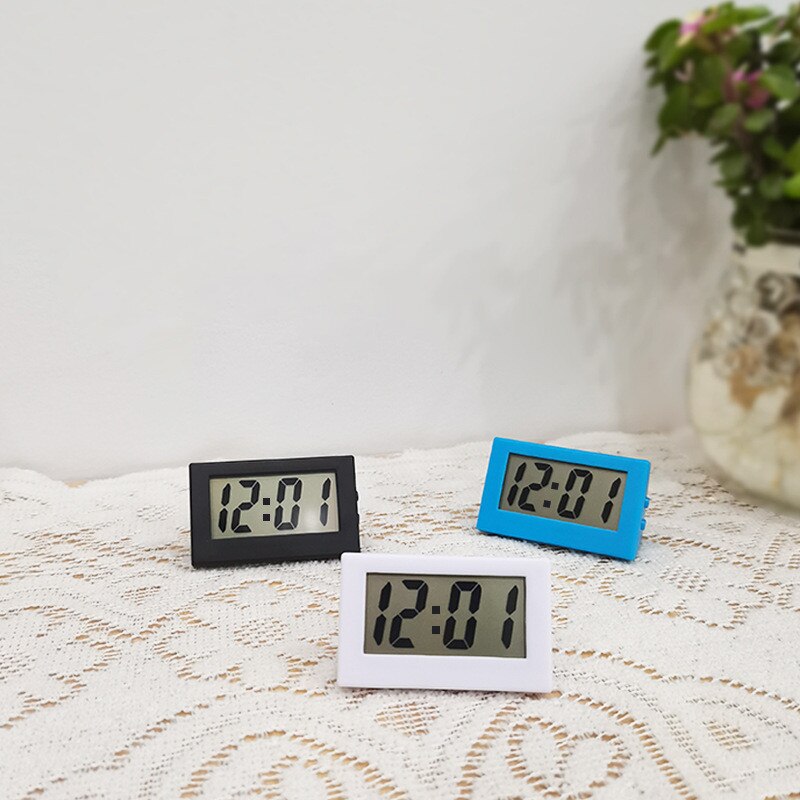 Bureau Digitale Klok Lcd-scherm Beugel Auto Klok Plastic Mini Tijd Klok Tafel Horloge Bureauklok