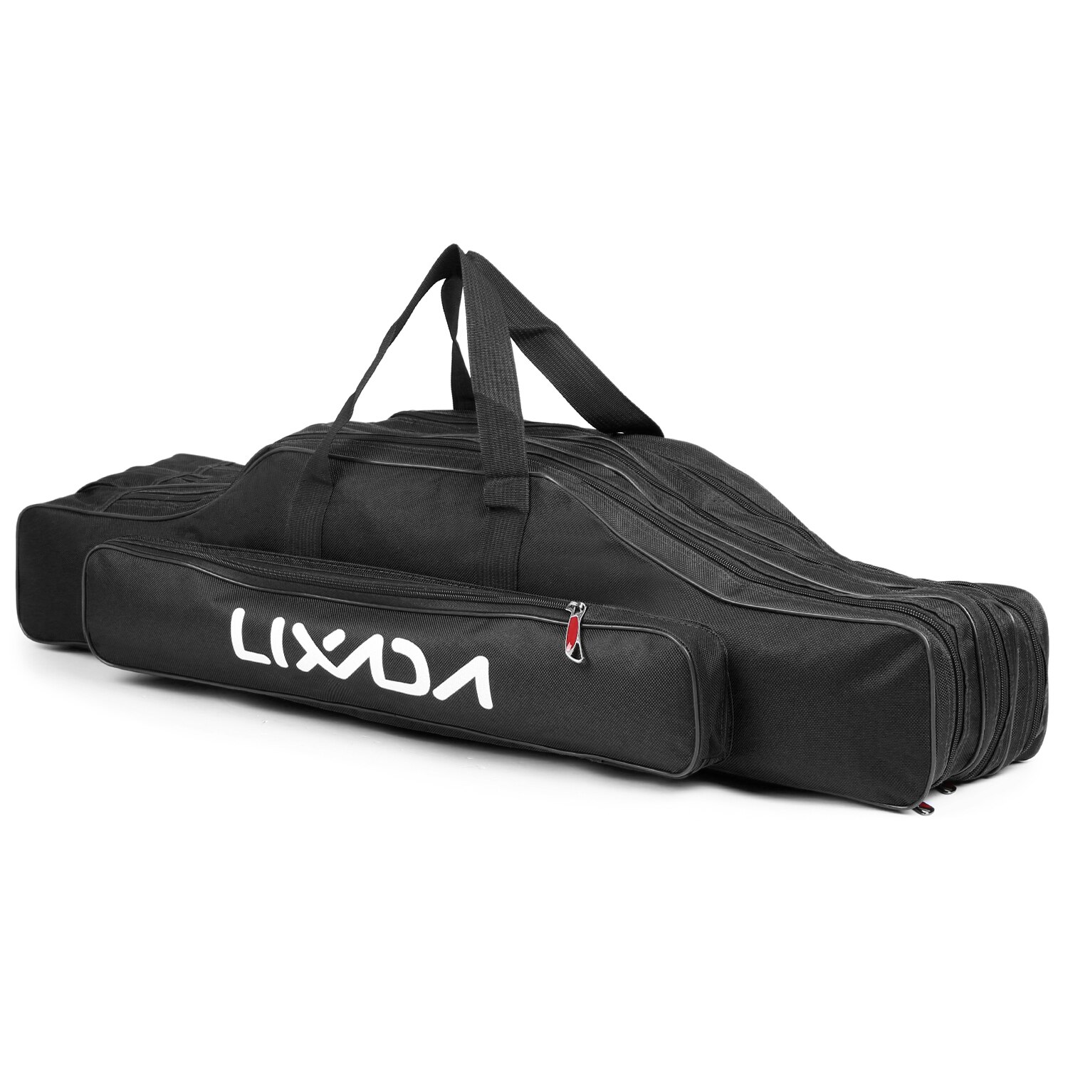 Lixada 3 Layers Fishing Pole Bag Portable Folding Rod Carry Case Fishing Reel Tackle Storage Bag Case Fishing Bag