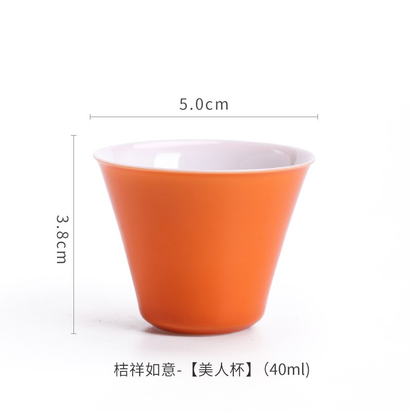 Japanese Handmade Tea Set Ceramic Glaze Orange Ceramic Glaze Bone China Bowl Cumbuca De Porcelana Home Cup AC50TC