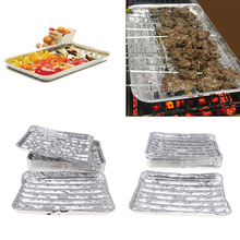 Set Van 40 Wegwerp Aluminiumfolie Rechthoekige Cake Plaat Barbecue Grillen Lade
