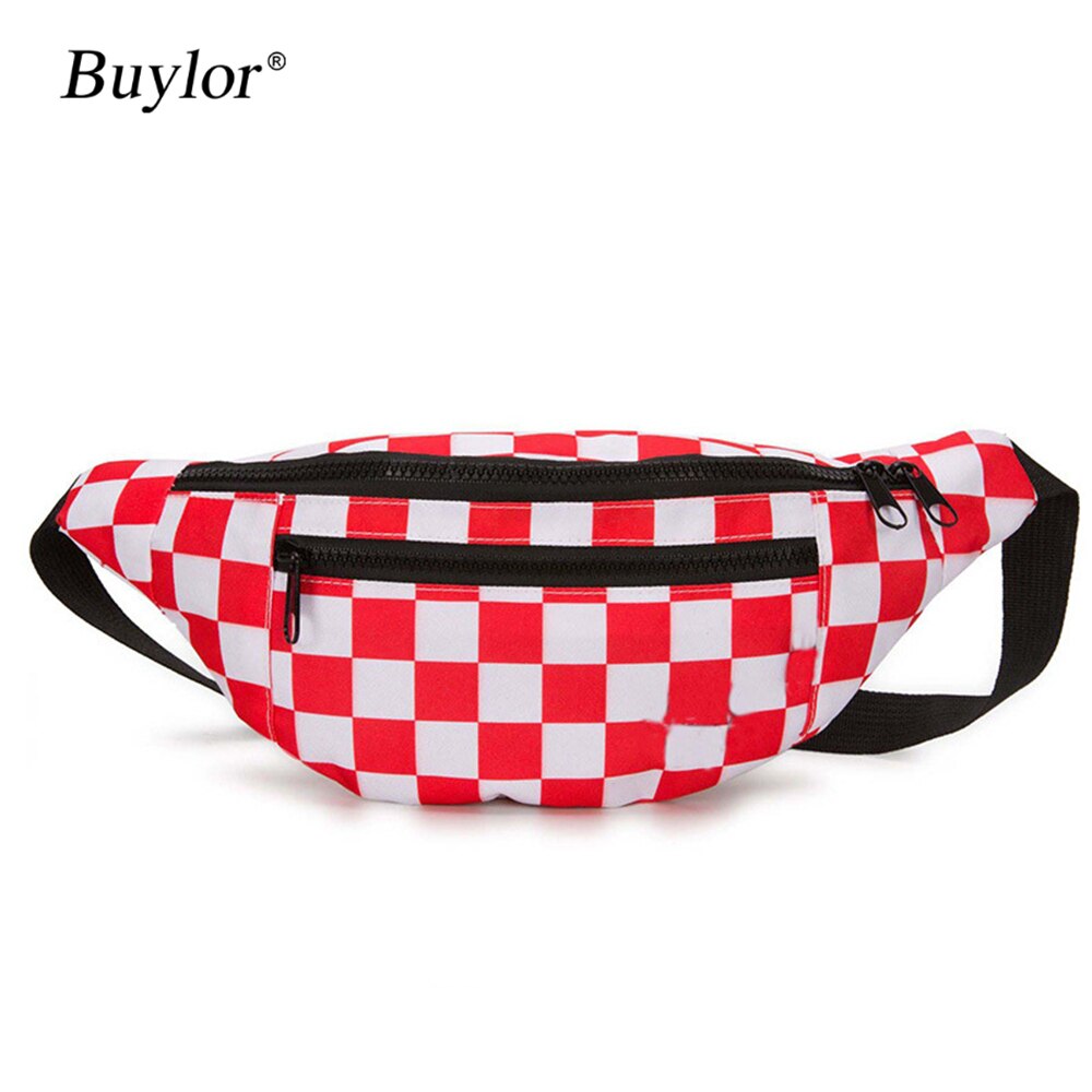 Buylor Pochete pacote de Cintura Saco Para As Mulheres 2020 Pacote Peito Homens Poliéster O Bum Bag Para Bolsa de Ombro Cinto Saco Crossbody Feminino: red