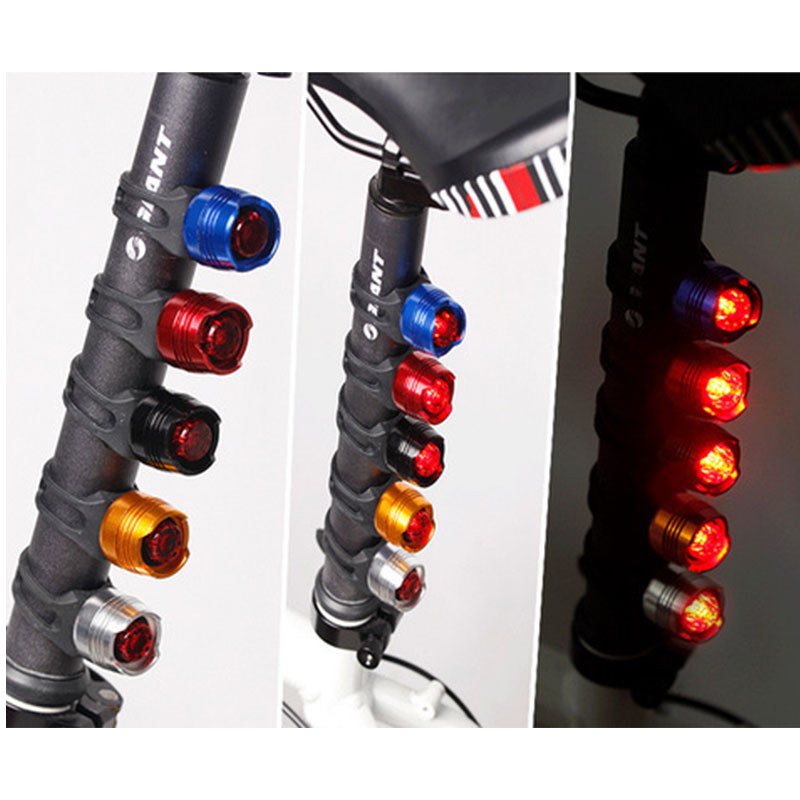 Bicycle Rear Light Aluminium Bicycle Super Bright LED Lights Front Rear Tail Helmet Flashing Lamp Waterproof Safety Warning Lamp