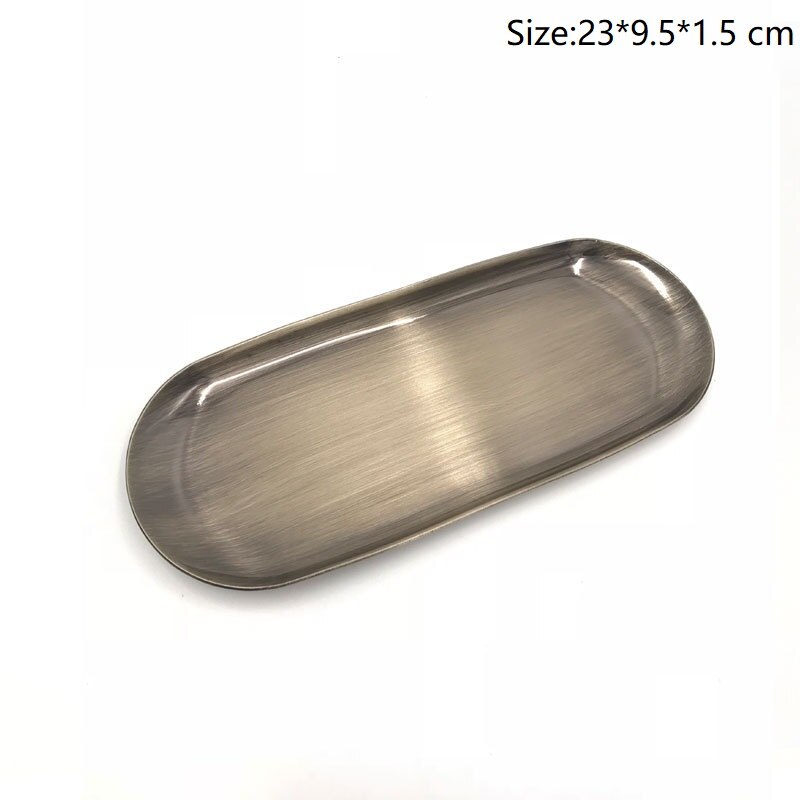 Färgglad metallförvaringsbricka guld oval prickig fruktfat smycken örhänge display fat dessert bröd tallrik kök bar porslin: B-grön koppar