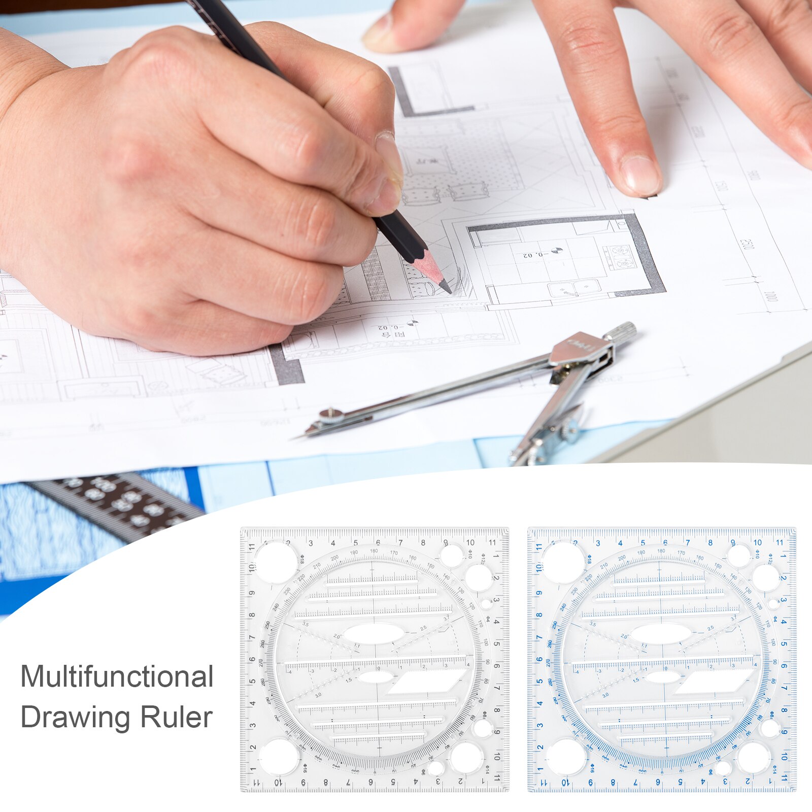 Multifunctional Drawing Million ruler Drawing Instrument For Middle School Students Rule Function Parallel Elliptic Templa