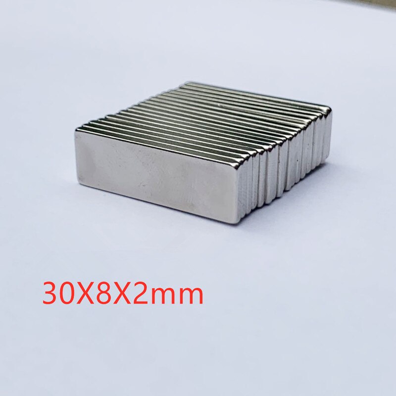 1-10pcs/lot magnet 30x8x2 30x8x3 30x8x5 N35 Strong Square NdFeB Rare Earth Magnet 30*8*2 30*8*3 30*8*5 Neodymium Magnets