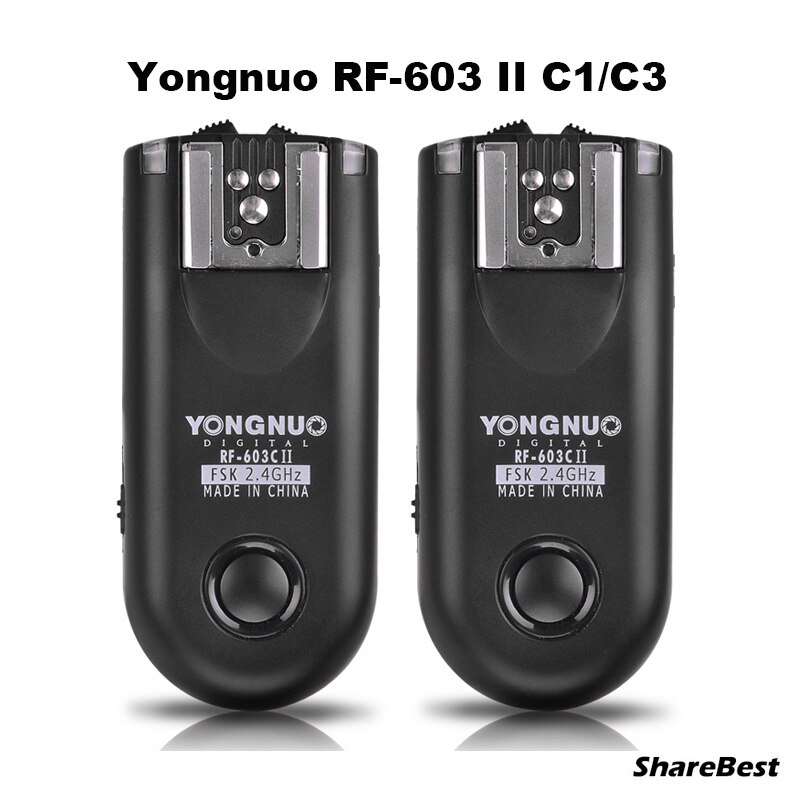 Yongnuo RF-603 II C1 C3 récepteur de déclenchement Flash sans fil pour Canon DSLR 6D 7D 5D Mark II III 70D 60D 650D 700D 550D: One Set C3 Version