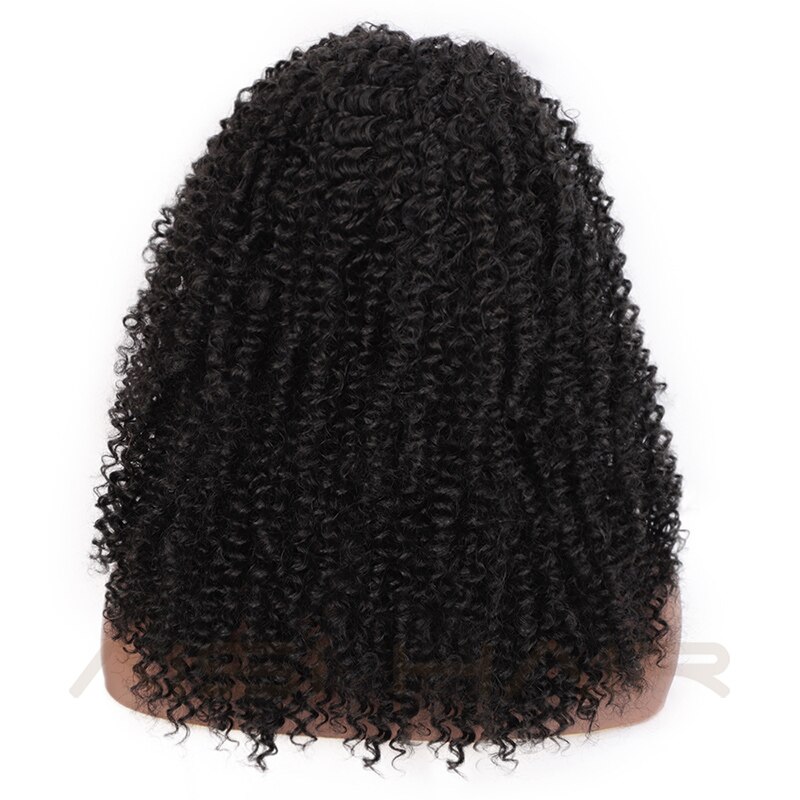 Peluca de pelo corto rizado AISI, peluca frontal de encaje sintético, Peluca de cabello Natural para mujeres negras, pelucas de fibra resistentes al calor con parte lateral: Default Title