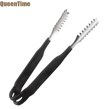 Queentime Rvs Tang Voor Koken Eten Serveren Tang Bbq Grill Gereedschap Keukengerei Siliconen Handvat Ice Clips Klem