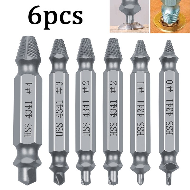 6pcs /set Screw Extractor Set ,Great For Stripped, Broken, Stuck Or Damaged And Screw Removal, Remover Tool