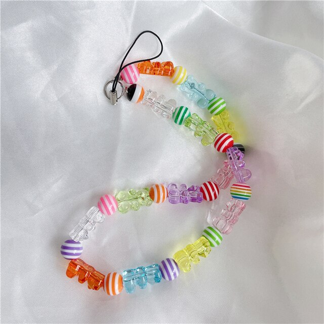 Trendy Kleurrijke Acryl Kralen Mobiele Telefoon Keten Voor Vrouwen Meisjes Gsm Riem Anti-Verloren Lanyard Opknoping Koord Sieraden: 4