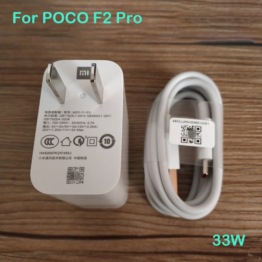 Original para xiaomi poco f2 pro usb tipo-c 33w rápido flash de carregamento rápido carregador cabo USB-C cabel pocofone f2 pro