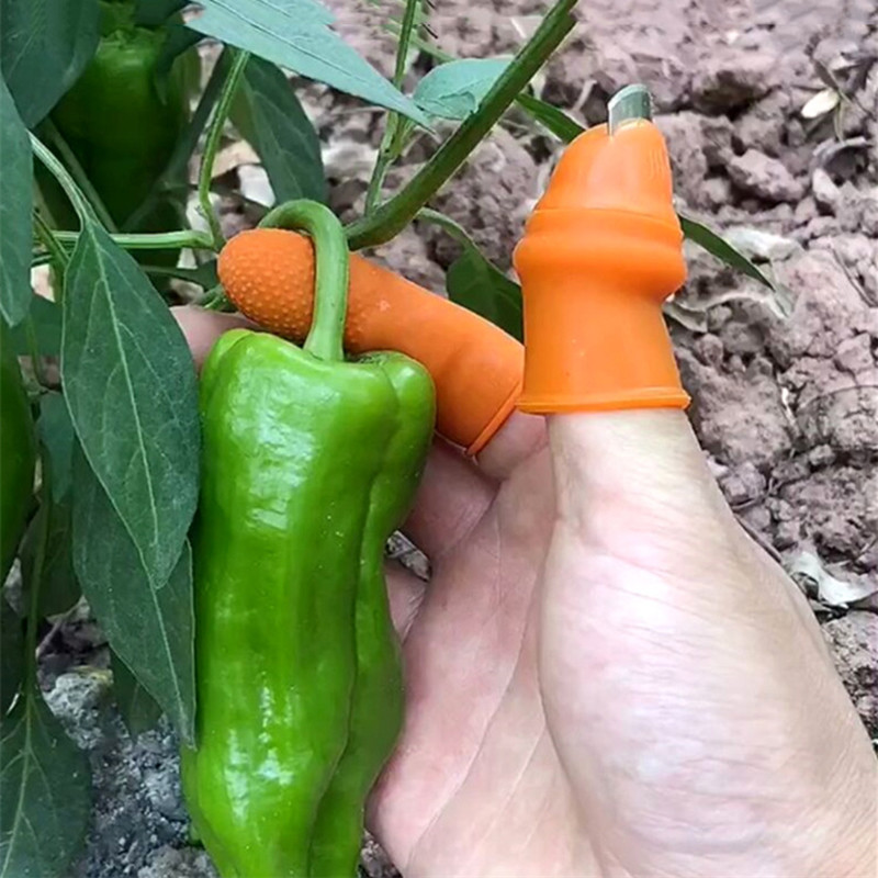 Coltello da pollice in silicone protezione per le dita coltello da raccolta per verzura coltello per piante forbici anelli da taglio di sicurezza guanti da giardino