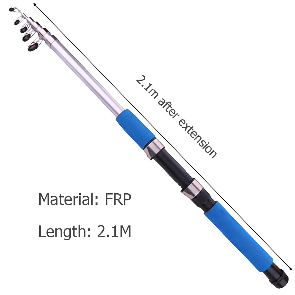 2.1m Sea Fishing Rod Outdoor Sport Portable Long Casting Throwing Fishing Pole Fish Tackle Accessories