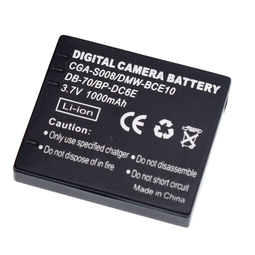 2x Battery for Panasonic Lumix CGA-S008E DMW-BCE10E VW-VBJ10E Leica BP-DC6-E DMC-FS3 FS5 FS20 FX30