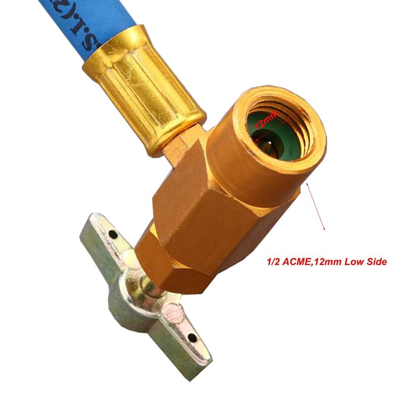 R134A Car Ac Refrigerant Charge Hose Kit Recharge Hose With Gauge,A/C 1/2 Recharge Measuring Kit Can Tap Air Conditioning Pres