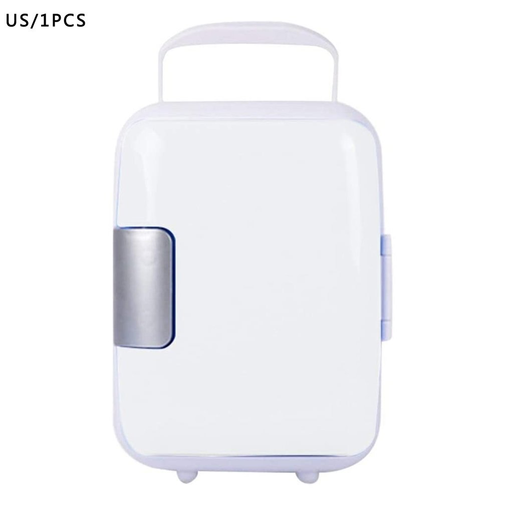 4 Liter Portable Compact Personal Fridge Cools & Heats Great for Bedroom Office Car Dorm Portable Makeup Skincare Fridge: White US