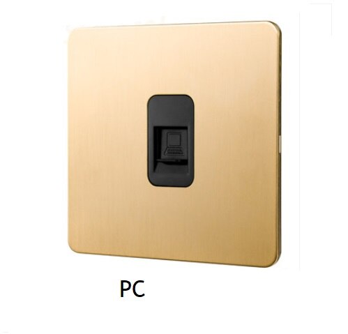 86MM Solid Brushed Brass Panel Wall Toggle Switch Brass Knob Retro Vintage Phone Fan Internet TV SCREW: PC