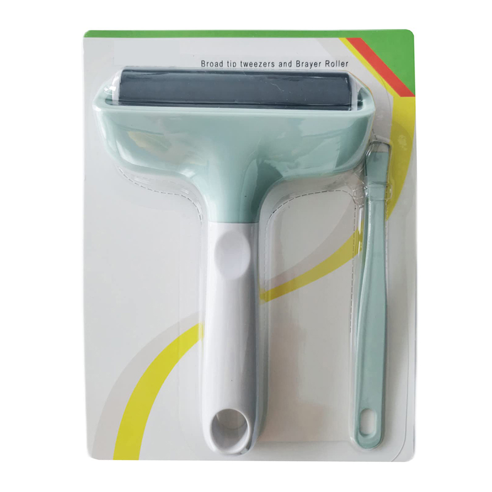 2 pièces Brayer rouleau et tapis pince à épiler dissolvant ensemble artisanat estampage Brayer outils pour Cricut/Silhouette/Brother artisanat impression