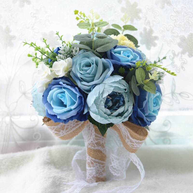 Waterfall Ivory Wedding Flowers Bridal Wedding Bouquets Pink Champagne Bouquet for Brides Artificial Flower Bouquet De Marriage: Color 4