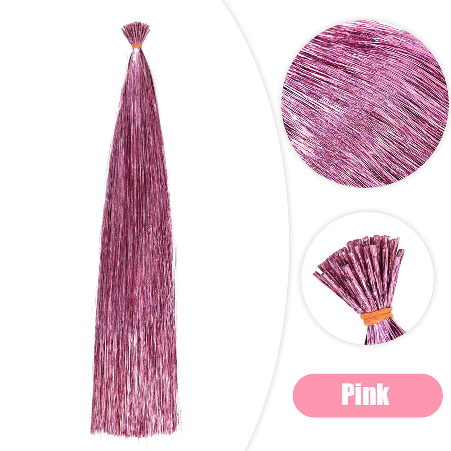 50 stks Synthetische I Tip Klatergoud Hair Extensions Glitter Klatergoud Haar Fee Haarstukjes Party Dazzle Haaraccessoires Voor Vrouwen Meisjes: T1B/27