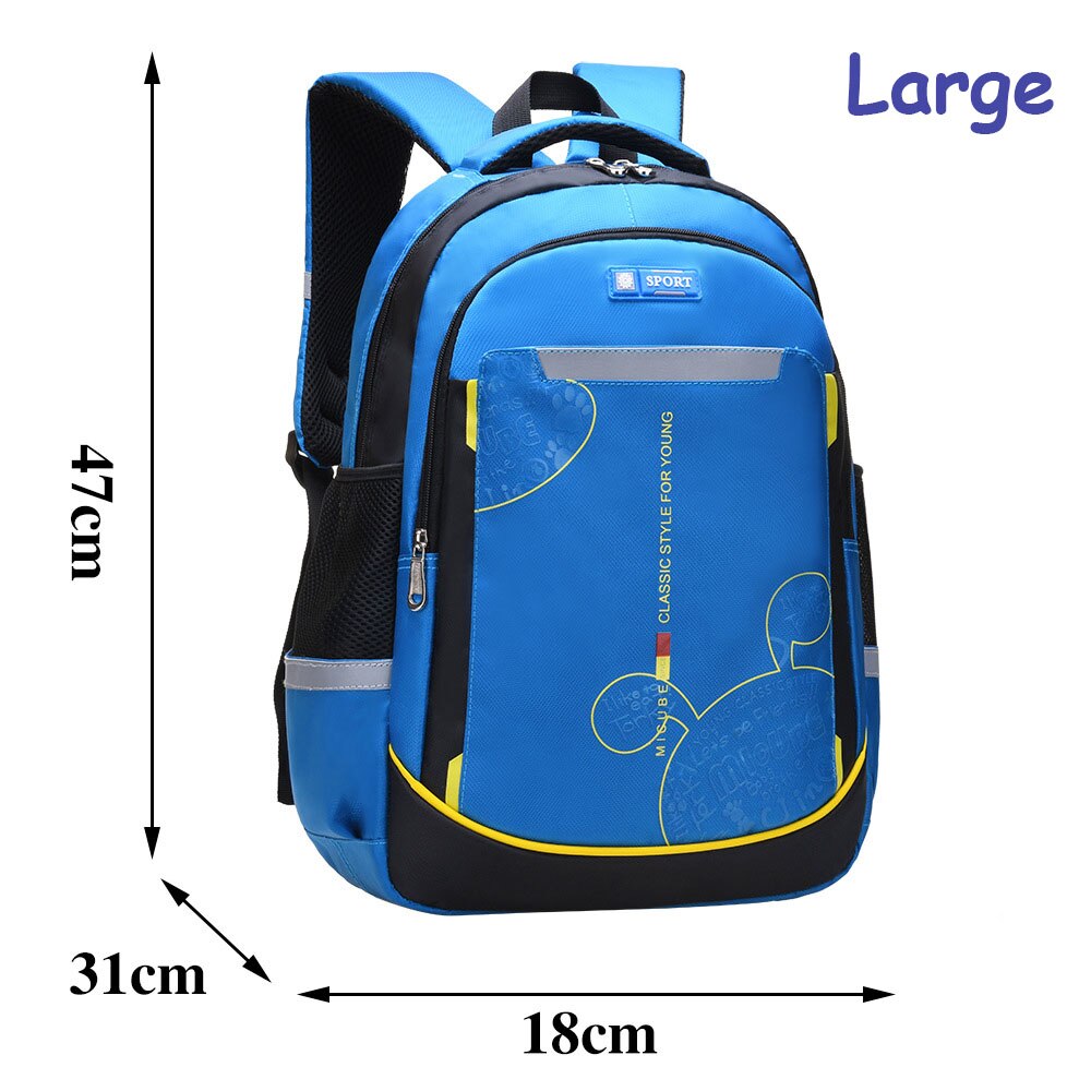 Sac à dos d'école pour adolescents, grande capacité, pour garçons et filles, avec dessin animé, pour hommes et femmes,: large sky blue