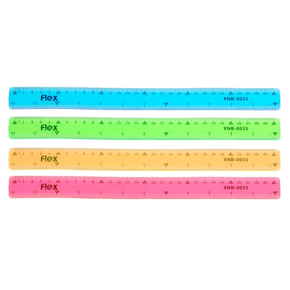 Zachte 30Cm Heerser Multicolour Flexibele Briefpapier Regel School Supply