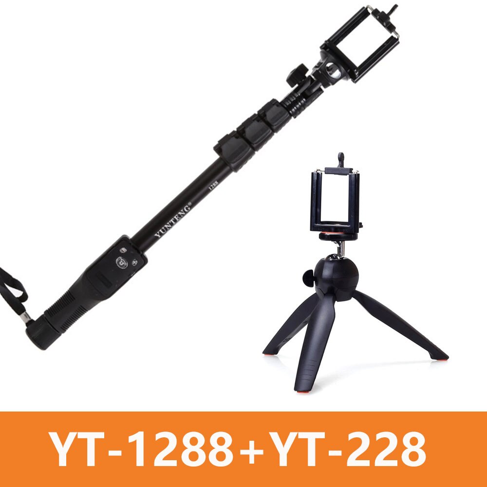 Camera Phone Bluetooth Extendable Selfie Stick Yunteng YT-1288 Telescopic Monopod YT-228 Mini Tripod For Iphone 5 6 7 8: Kits 1