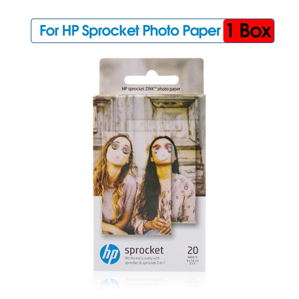 Absonic 20 ark kompatible til hp tandhjul & tandhjul 2- i -1 mini fotopapir lomme fotoprinter zink pasta fotopapir