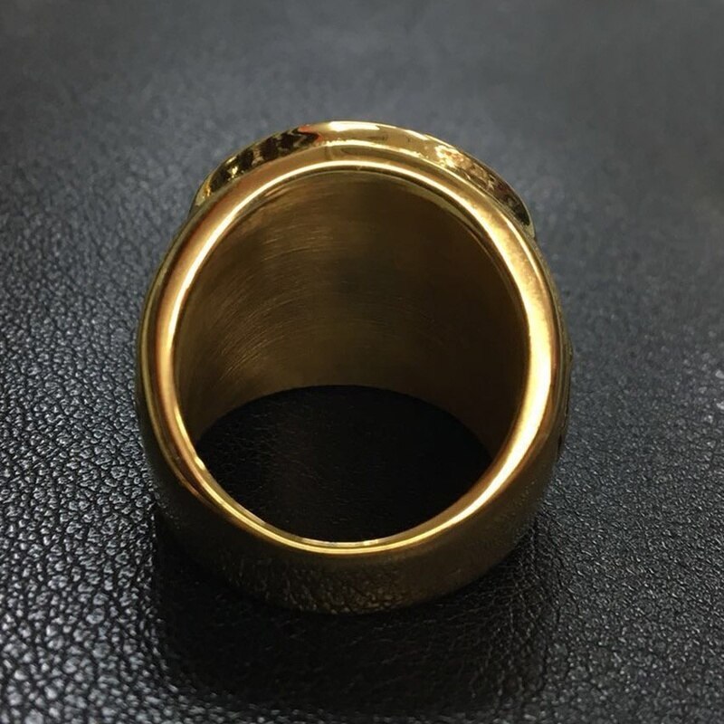 Stainless Steel St. Benedict&#39;s Exorcism Cross Ring CSPB Cross Gold Men&#39;s Stainless Steel Ring