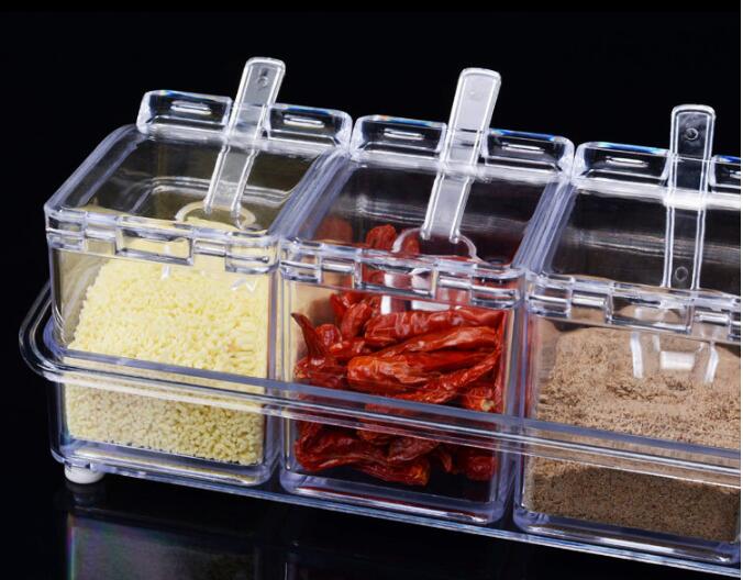 4 Stks/partij Keuken Organisator Opbergdozen Kruiden Kruiden Pot Transparant Suiker Zout Fles Keuken Accessoires Ok 0631