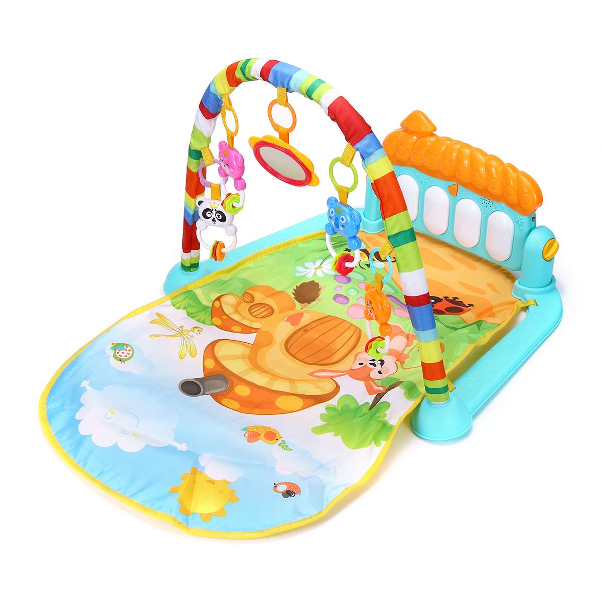 Baby Muziek Speelmatten Pedaal Piano Toetsenbord Tapijt Educatief Rack Speelgoed Mat Leuke Animal Baby Gym Tapis Puzzels Mat