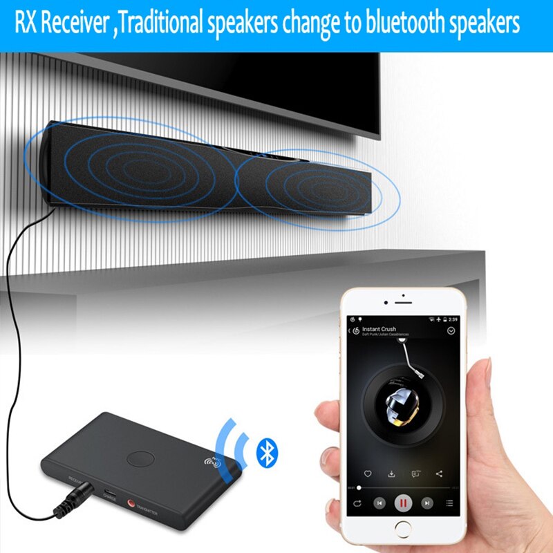 VAORLO NFC Connect Bluetooth Adapter 2 In 1 Transmitter and Receiver For TV Computer Headphones With 3.5 AUX Jack Stereo Adaptor