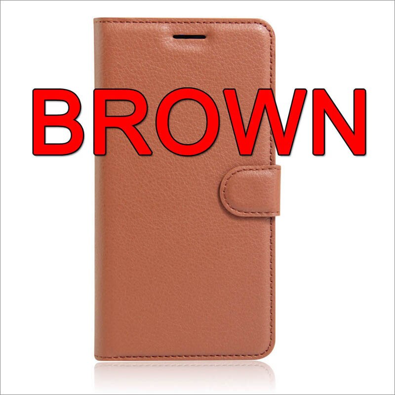 Bogstil pu læder taske cover til xiaomi redmi 9c flip tegnebog telefon tasker tilfælde med stativ til redmi 9c nfc: Brun