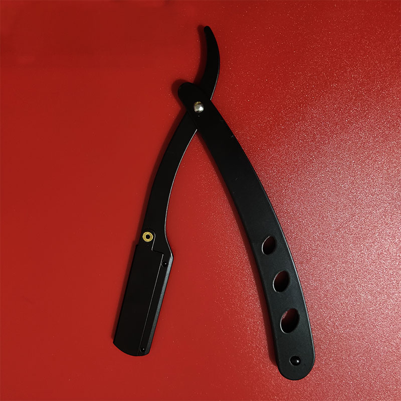 Barbershop Men's Shaver Straight Edge Barber Razor Knives Manual Beard Shaving And Care Replaceable Blades Shavette For Men: black