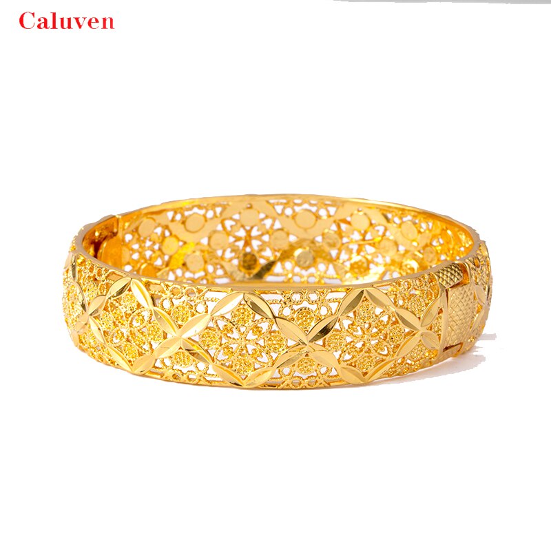 1Pcs Goud Kleur Armbanden Ethiopische Midden-oosten Dubai Armbanden Voor Vrouwen Bruiloft Sieraden Afrikaanse