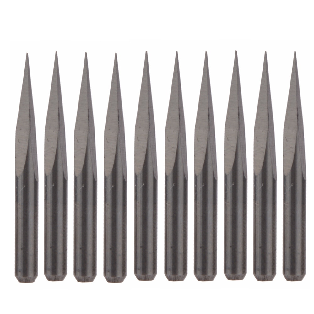 10 Stck Hartmetall Stahl 15 Grad Router Pyramide Gravur Bits für CNC Maschinen 0,1mm