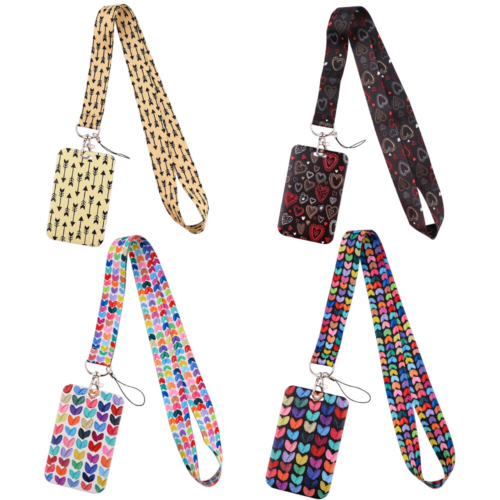 CB1323 Black Love Lanyard Strap for Cellphone Key Chains ID Card Badge Holder Keychain Hanging Rope Keycord Neckband Accessories