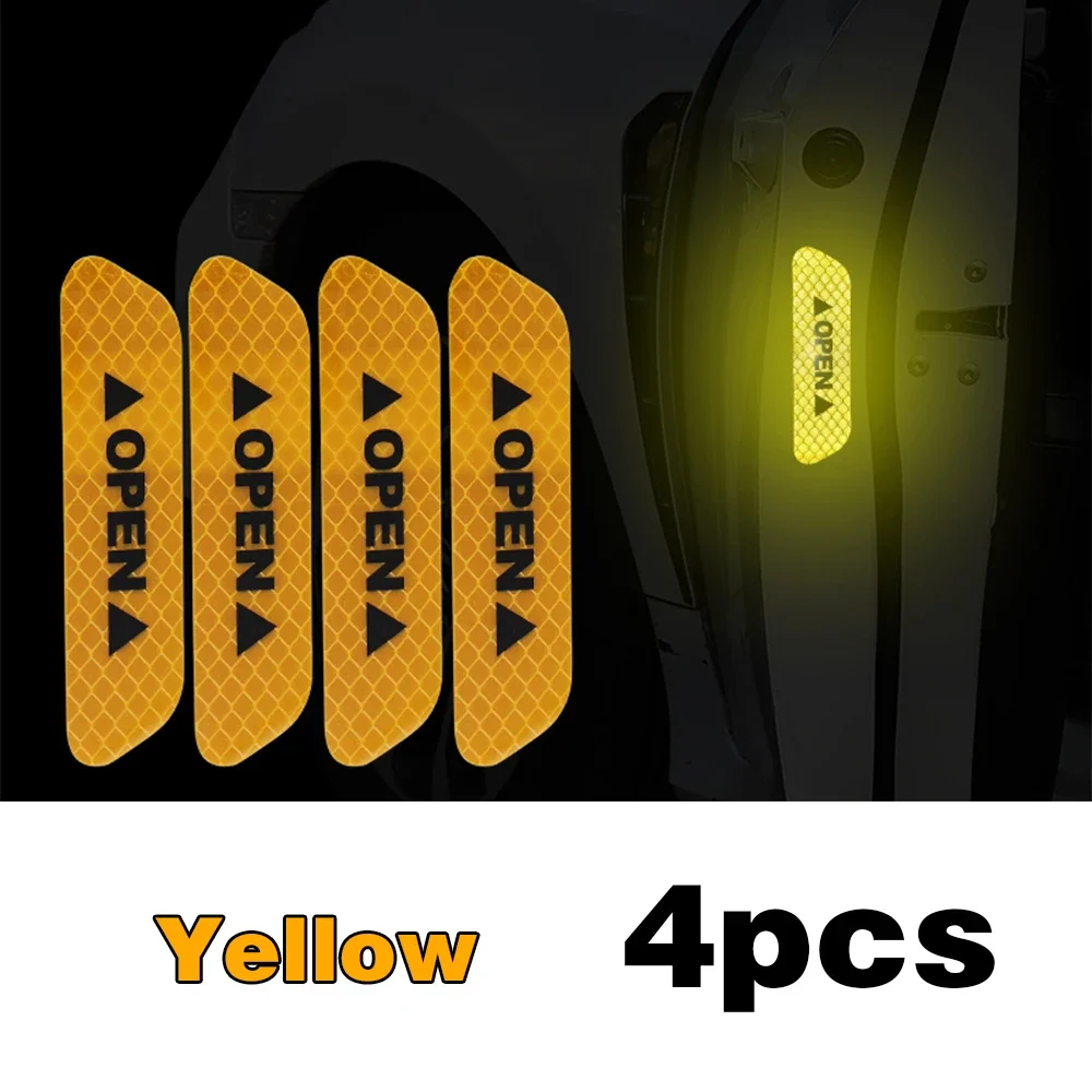 4 STUKS Reflecterende Auto Sticker Auto Deur Veiligheid Opening Waarschuwing Reflector Tape Decal Exterieur Reflector Sticker voor Auto Accessoires: Blauw