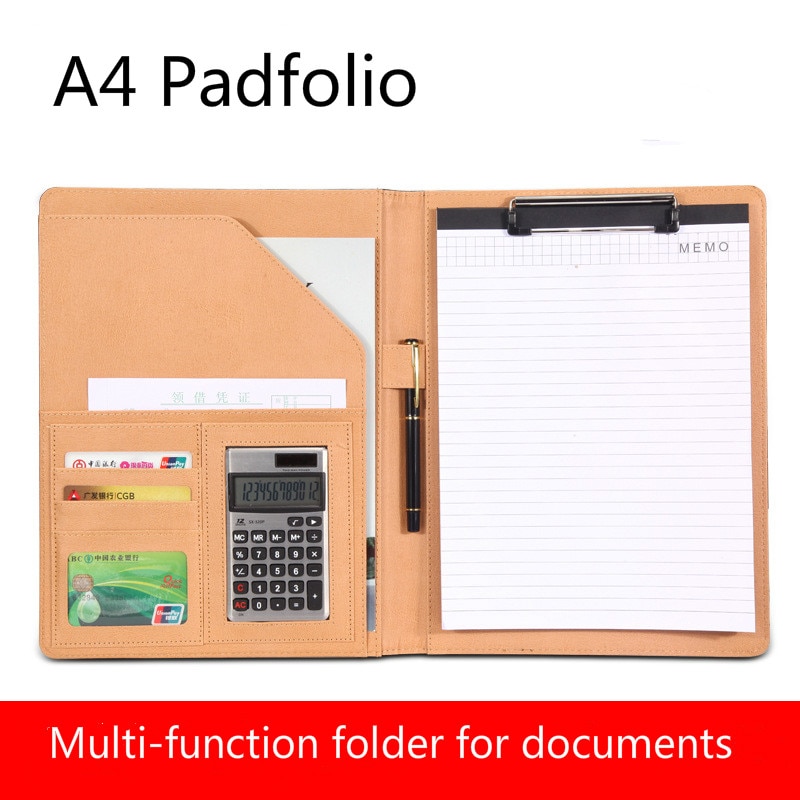 Portapapeles A4, portafolio multifunción para llenado de carpetas para documentos, organizador de material escolar, portafolio de material de oficina PU HJW311