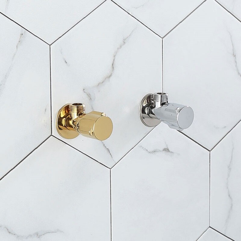 Messing Driehoek Klep Water Regelklep Goud Hoek Valve Badkamer Tap Water Valve 1/2*1/2 Messing Chroom Hoek Kleppen