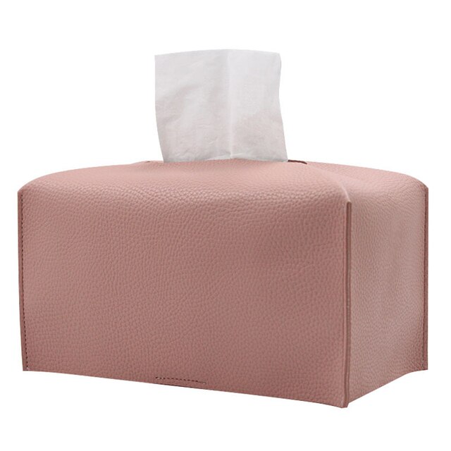 Tissue Box Cover Holder, Square Decoration Pu Leather Facial Tissues Case Roll Paper Dispenser For Bathroom Vanity Countertop