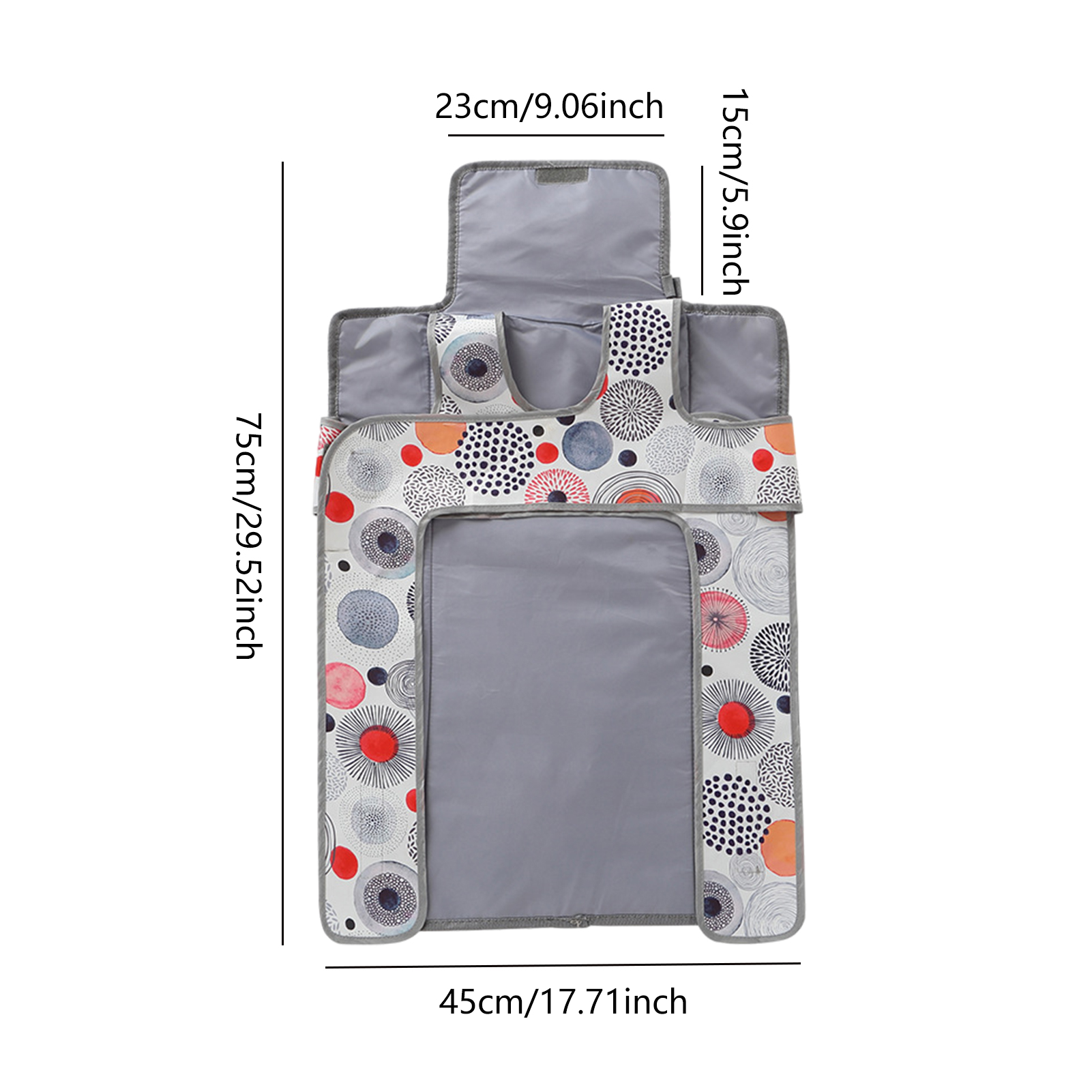Portable Baby Nappy Changing Pad Waterproof Washable Folding Diaper Change Mat With Built-in Head Cushion &amp; Fixed Strap Suitable