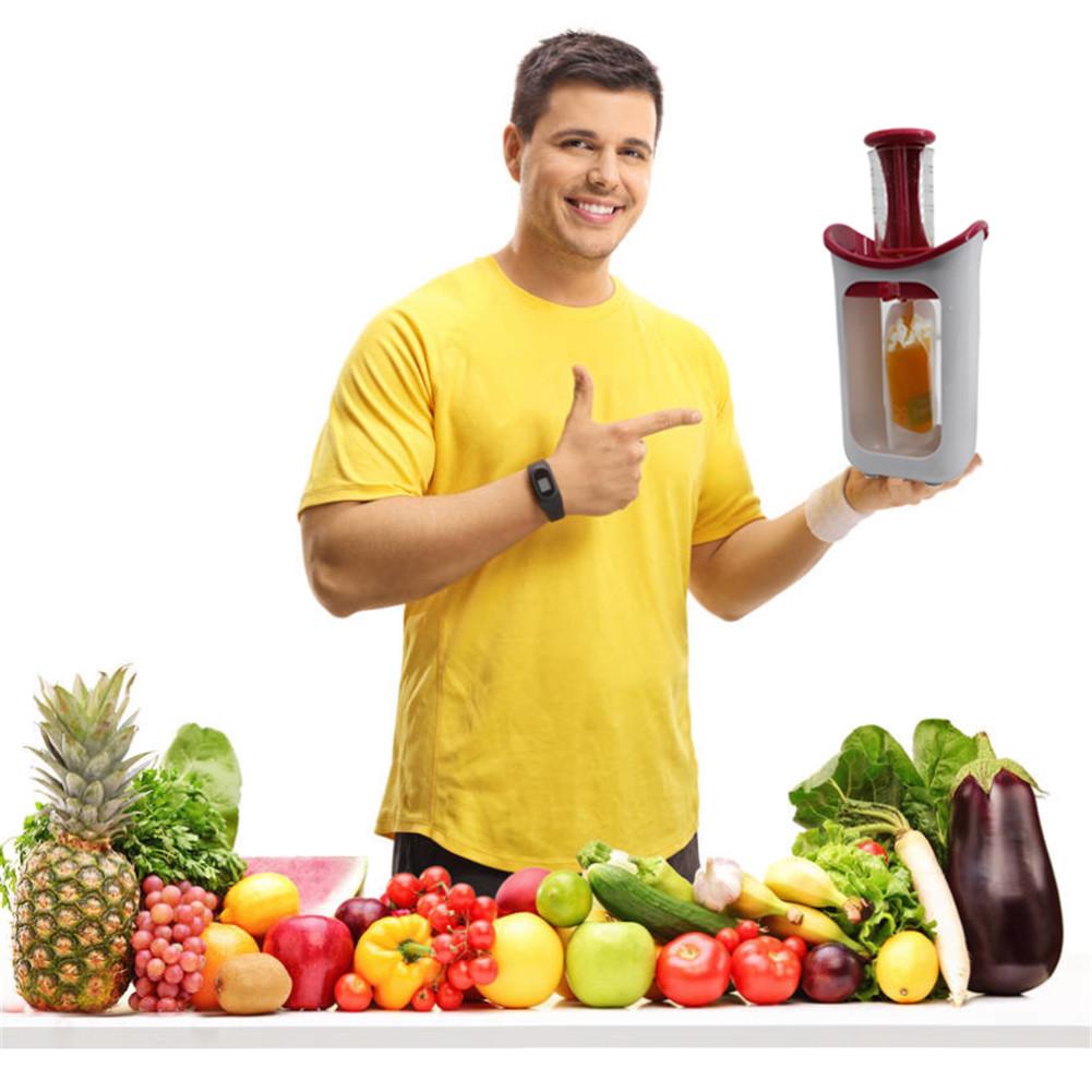 Fruit Squeeze Station Baby Verse Vruchtensap Voedsel Maker Pouch Puree Knijper Sap Dispenser Babyvoeding Knijper Gebruikelijke