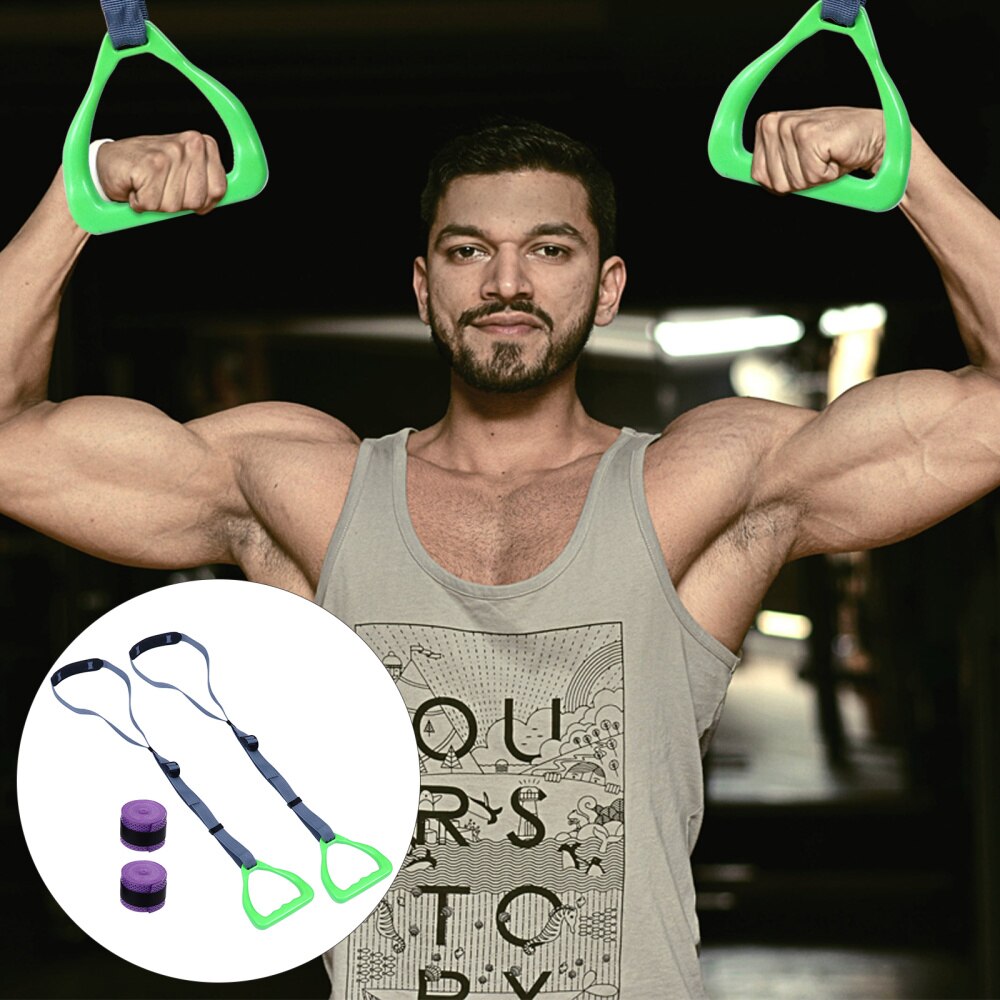 Fitness Handles - Gymnastic Rings Pull-Up Grips - Non-Slip Exercise Equipment Set