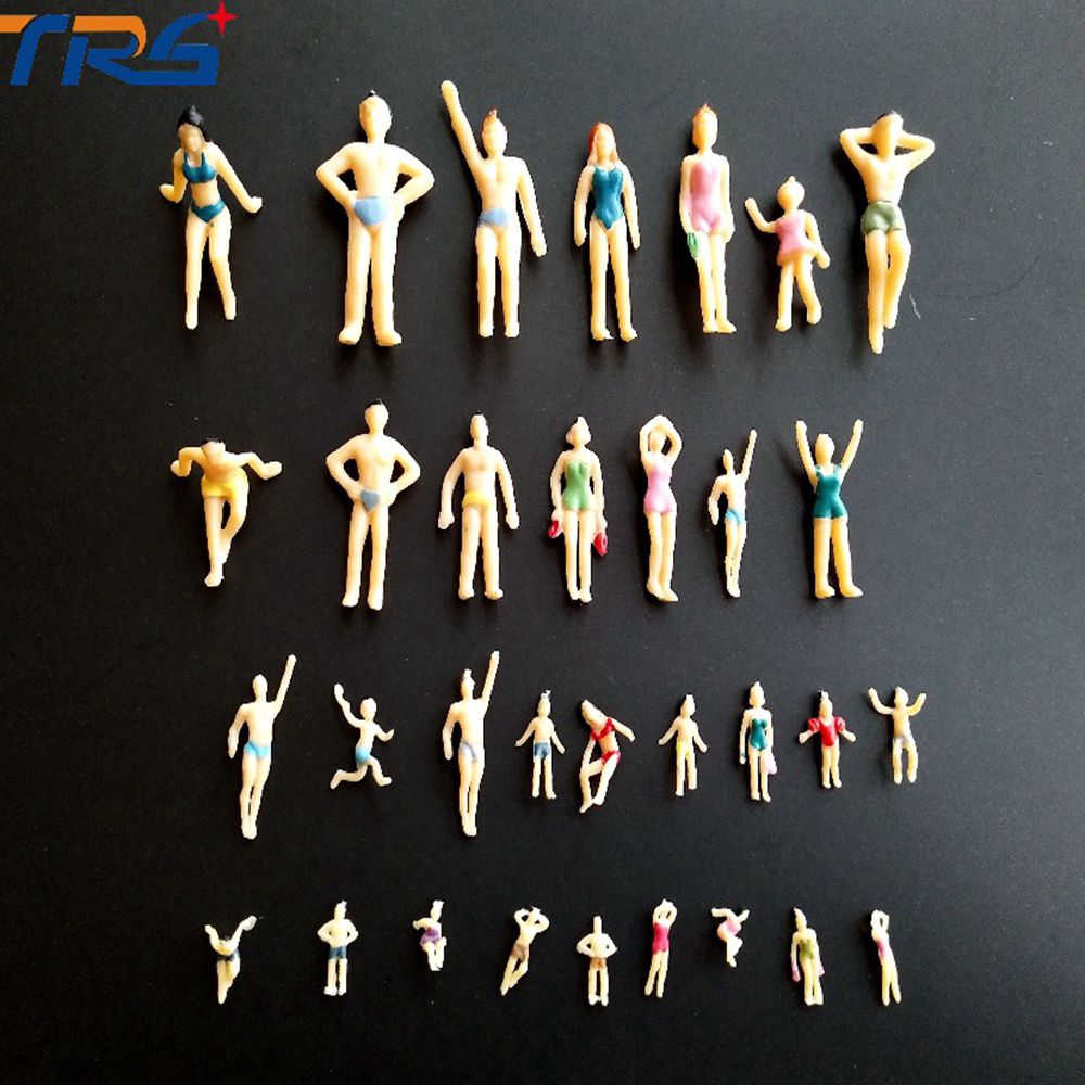 30Pcs Diorama Zwemmen Cijfers Model 1/50-1/150 Miniatuur Mensen Diy Strand Landschap Layout Zand-Tafel Architectuur Materialen